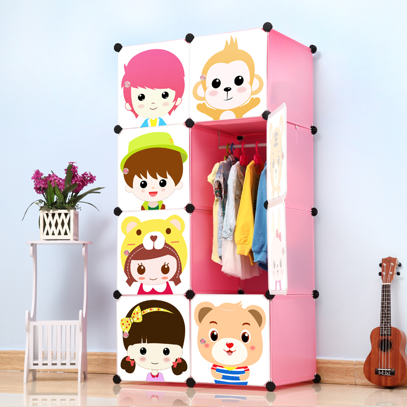 simple and easy Children's wardrobe Cartoon Simplicity modern Economic type Assemble dormitory Double trumpet Plastic Storage Wardrobein the Residential furniture , Cabinet , Simple wardrobe category - from Buy2taobao.com to provide professional Taobao agent buy service