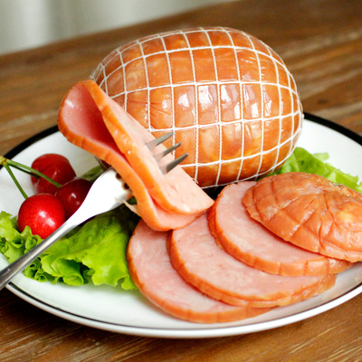 波尼亚无淀粉大肉块火腿 火腿肠火腿片烤肠 德式风味烤肠300gX2个