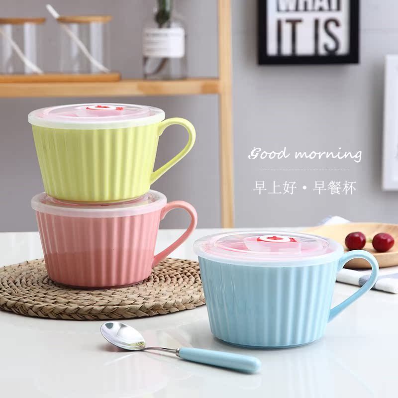 seal up Crisper household Easy Lunch box With cover Microwave Oven Dedicated lovely student A bowl of instant noodles breakfast Ceramic cupin the Tableware , Fresh container/Fresh Containers , Crisper category - from Buy2taobao.com to provide professional Taobao agent buy service