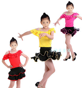 批发儿童舞蹈服女拉丁服套装服装童装练功服特