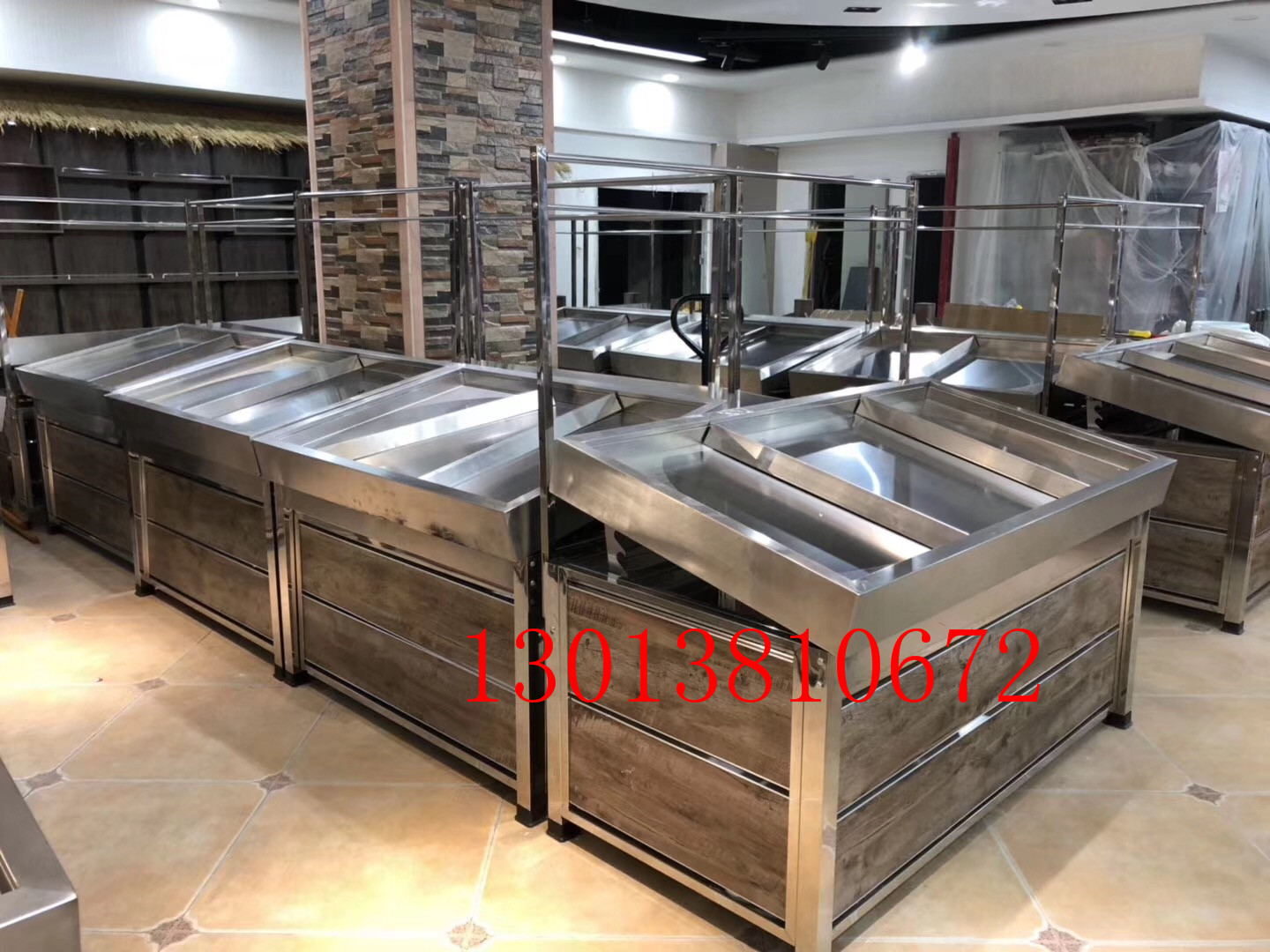 supermarket Dedicated Vegetables fruit Goods shelves double-deck Fruit and vegetable rack Fruit shop Vegetables Display rack woodinessin the Business/Office Furniture , Shelf/Showcase , Vegetable rack category - from Buy2taobao.com to provide professional Taobao agent buy service