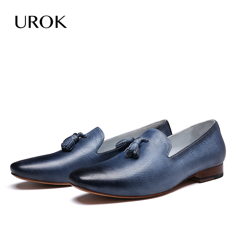 UROK春夏柔软鹿皮男士乐福鞋真皮奢侈品手工休闲皮鞋一脚蹬懒人鞋|ruв категории Мужская обувь, низкий чистка - от Buy2taobao.com для оказания профессиональной услуги покупки агента Taobao