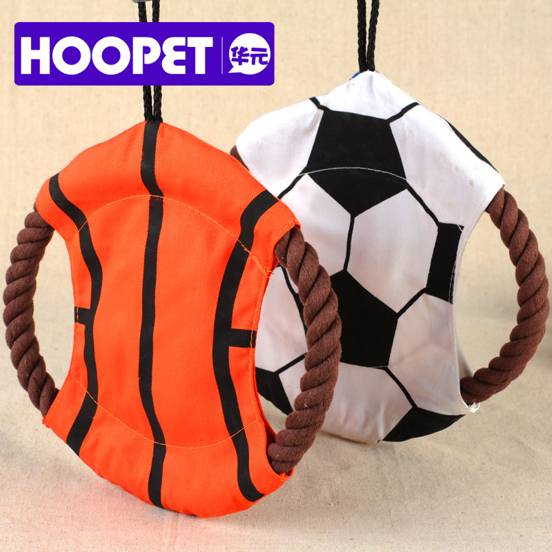 Pet flying saucer dog Frisbee toy with sound bite resistance of cotton rope dog toy strong molars interactive training b