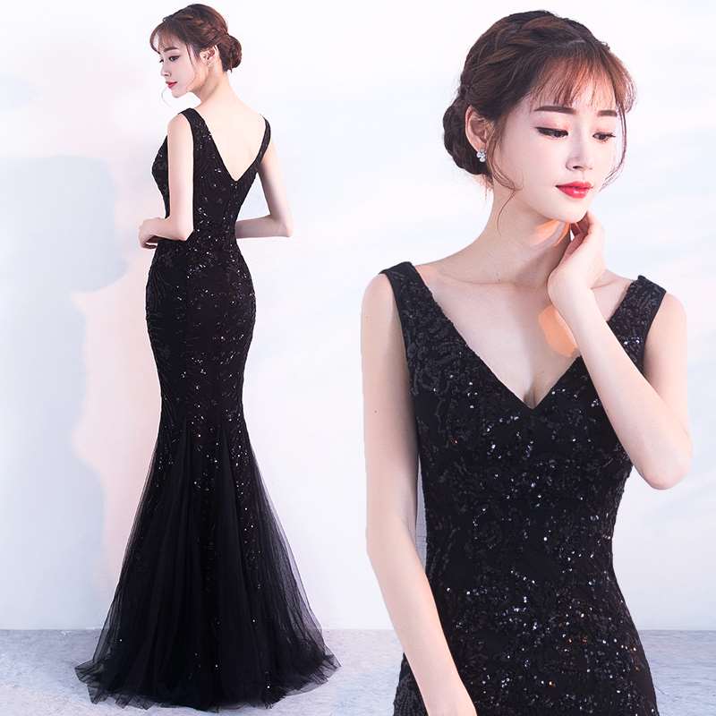 fish tail Slim evening dress 2019 fashion banquet Host sexy have more cash than can be accounted for Noble grace black Dressin the Women's clothing/Boutique , Wedding/Cheongsam/Formal dress , Formal dress/Evening category - from Buy2taobao.com to provide professional Taobao agent buy service