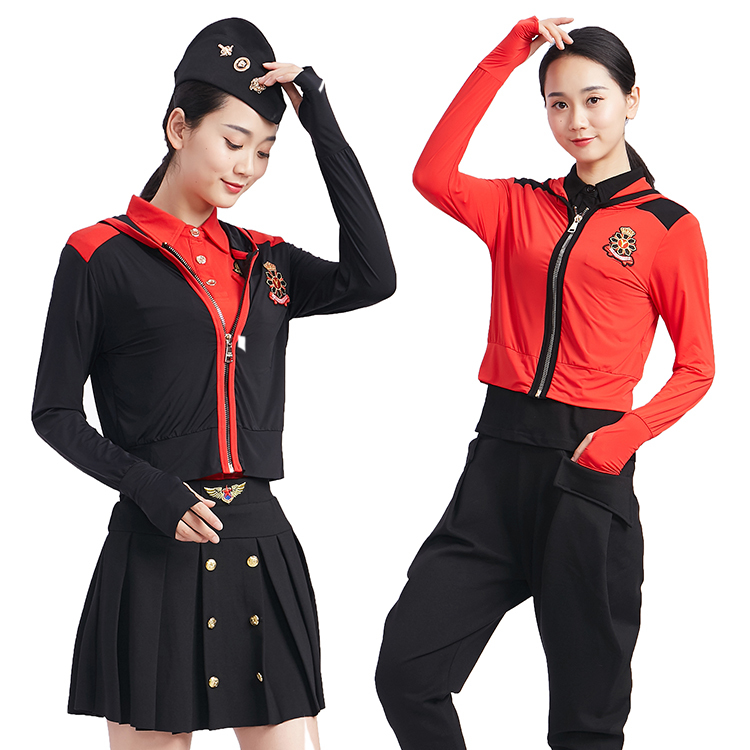 春夏水兵舞服装女套装2018新品黑色红色防晒服帽衫运动衫打底外套在类目 运动/瑜伽/健身/球迷用品, 舞蹈/健美操/体操, 广场舞, 广场舞套装中 - 来自Buy2taobao.com提供专业的淘宝代购服务