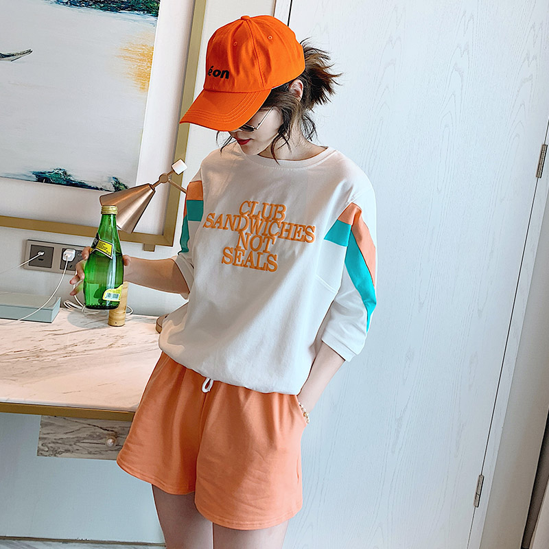 Leisure suit female 2019 new pattern fashion Korean Edition Easy Sportswear Western style Playful Color matching shorts Two piece setin the Women's clothing/Boutique , Set/Student uniforms/Work uniforms , Leisure sports suit category - from Buy2taobao.com to provide professional Taobao agent buy service