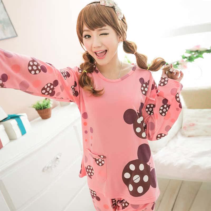 包邮夏季睡衣女春秋款全棉卡通居家服针织长袖休闲可爱家居服套装 包邮夏季睡衣女春秋款全棉卡通居家服针织长袖休闲可爱家居服套装