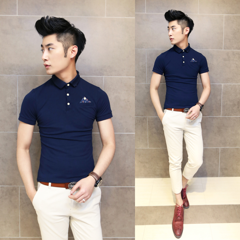 男装夏季2014短袖POLO衫韩版男士新品潮牌修身休闲英伦男款保罗衫
