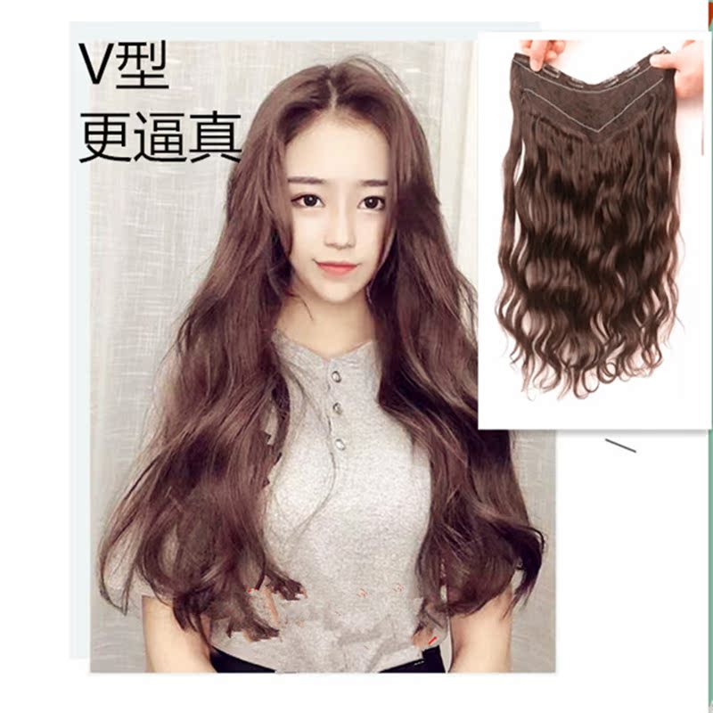 卷发片V型一片式真发大波浪u型接发片自然逼真包邮|msdalam kategori Penjagaan rambut/rambut palsu, rambut palsu, keping rambut - dari Buy2taobao.com untuk memberikan perkhidmatan ejen Taobao profesional membeli