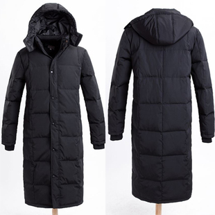  淘金币 包邮清仓男士长款加长加厚过膝保暖羽绒服羽绒大衣外套商