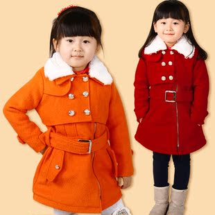  童装 羊绒大衣正品清仓 女童呢子大衣 韩版新款加厚儿童毛呢外套