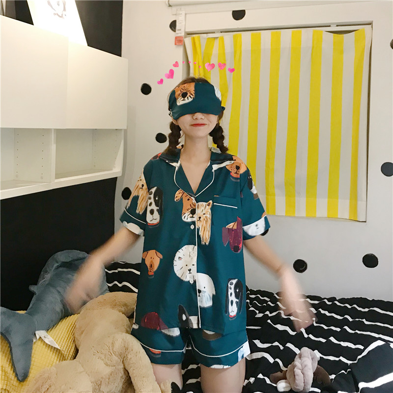 夏季学生新款短袖睡衣家居服2019韩版学院风宽松休闲薄款女装套装在类目 女装/女士精品, 套装/学生校服/工作制服, 其它套装中 - 来自Buy2taobao.com提供专业的淘宝代购服务