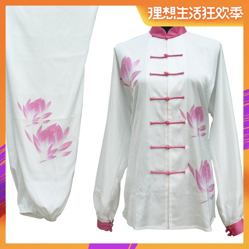 Coloured drawing Lotus Tai Chi clothes Taiji boxing Uniforms perform Game service Morning exercises Elastic force silk Customized summerin the Sports/Yoga/Fitness/Fans supplies , Taekwondo/Wushu/Fight , Tai Chi , Tai chi clothing category - from Buy2taobao.com to provide professional Taobao agent buy service