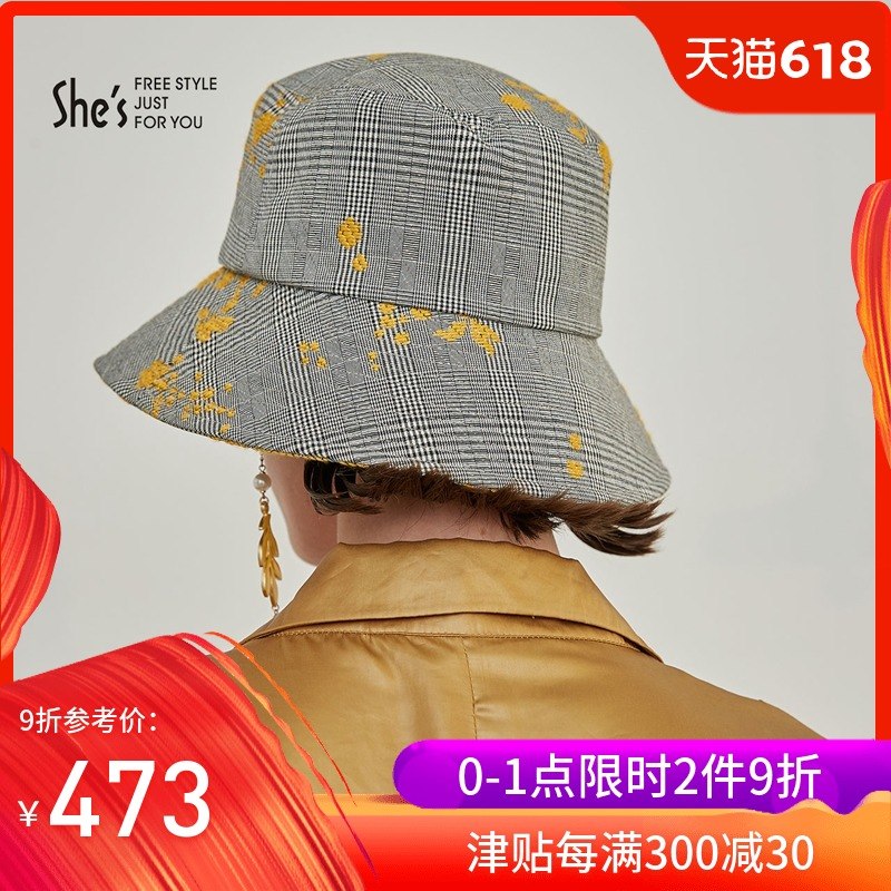shes Sin child Cheerful Stippling series fashion Plaid new pattern Versatile Visor outdoors leisure time fold Fisherman hatin the Accessories/Leather belt/Hat/Muffler , Hat category - from Buy2taobao.com to provide professional Taobao agent buy service