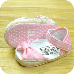  童鞋女童新款凉鞋 外贸原单蝴蝶结儿童鱼嘴鞋 韩版绣花棉布鞋