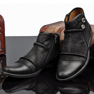  流行男士高帮皮靴 真皮英伦短靴 休闲男靴 马丁靴男户外靴男