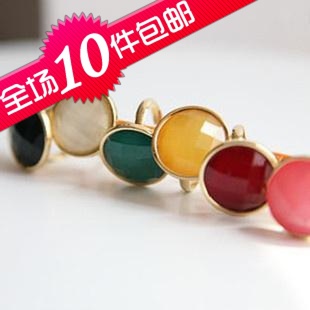  6006 韩版饰品批发 糖果色多切面宝石水钻戒指/指环 女