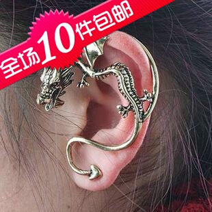  0251 欧美外单饰品批发 复古个性霸气立体 龙 耳钉耳环 男女款