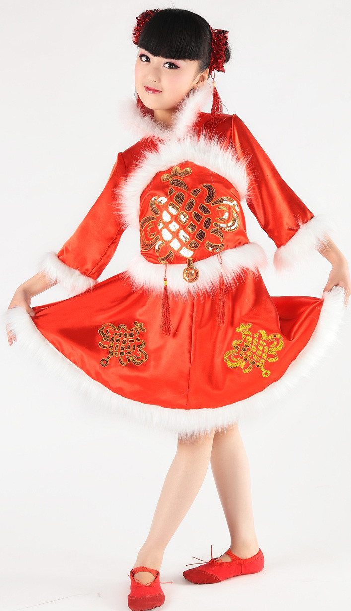 新款儿童演出服,中国红中国结喜庆服装儿童秧歌服灯笼服舞台装
