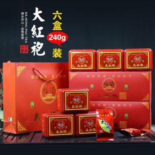  新茶 6盒 武夷大红袍 特价茶叶乌龙茶 送礼盒手提袋 