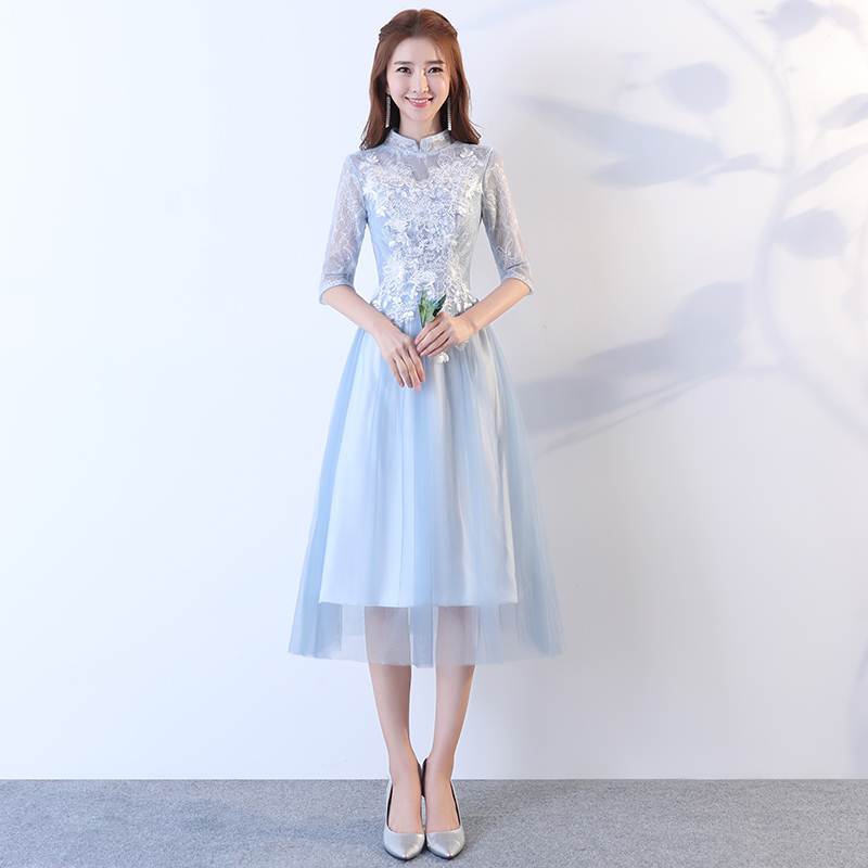 伴娘服中長款2018新款春夏季長袖伴娘禮服姐妹團顯瘦修身小禮服女在類目 女裝/女士精品, 婚紗/旗袍/禮服, 禮服/晚裝中 - 來自Buy2taobao.com提供專業的淘寶代購服務