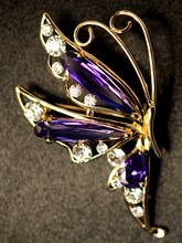 Specials South Korea imported fashion elegant purple zircon rhinestone alloy brooch
