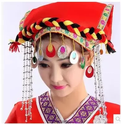 new pattern Ethnic minority Headdress costume Scarf Zhuang Head ornament Hmong Dongs Hat gules sky bluein the Play mode/Anime/Periphery/cos/Board games , Meet/Magic Supplies , Gathering tools/Decoration , Headdress category - from Buy2taobao.com to provide professional Taobao agent buy service