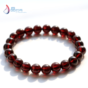  补血美容养颜石榴石 天然彩色宝石水晶饰品 女式百搭时尚手链手串