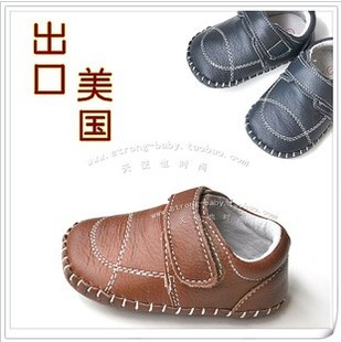  包邮 外贸 真皮软底学步鞋 里外全皮 透气宝宝鞋子 男宝