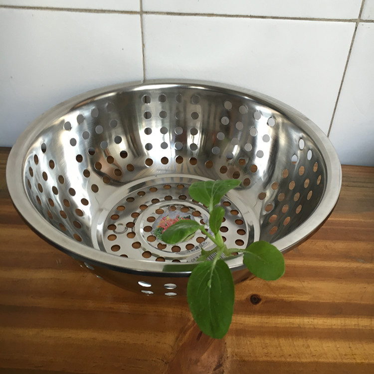 加厚不锈钢筛沥水篮大孔厨房洗物盆沥水盆果篮洗菜盆圆形盆多用盆在类目 餐饮具, 餐具, 盆中 - 来自Buy2taobao.com提供专业的淘宝代购服务