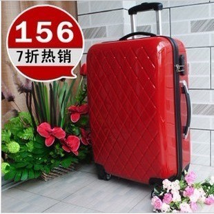  [质检]韩国abs万向轮拉杆箱钻石红结婚箱子旅行李箱包登机箱20 24