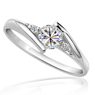  情人节礼物 白铂金戒指 克拉钻戒 钻石戒指 结婚女戒款 求婚 婚戒
