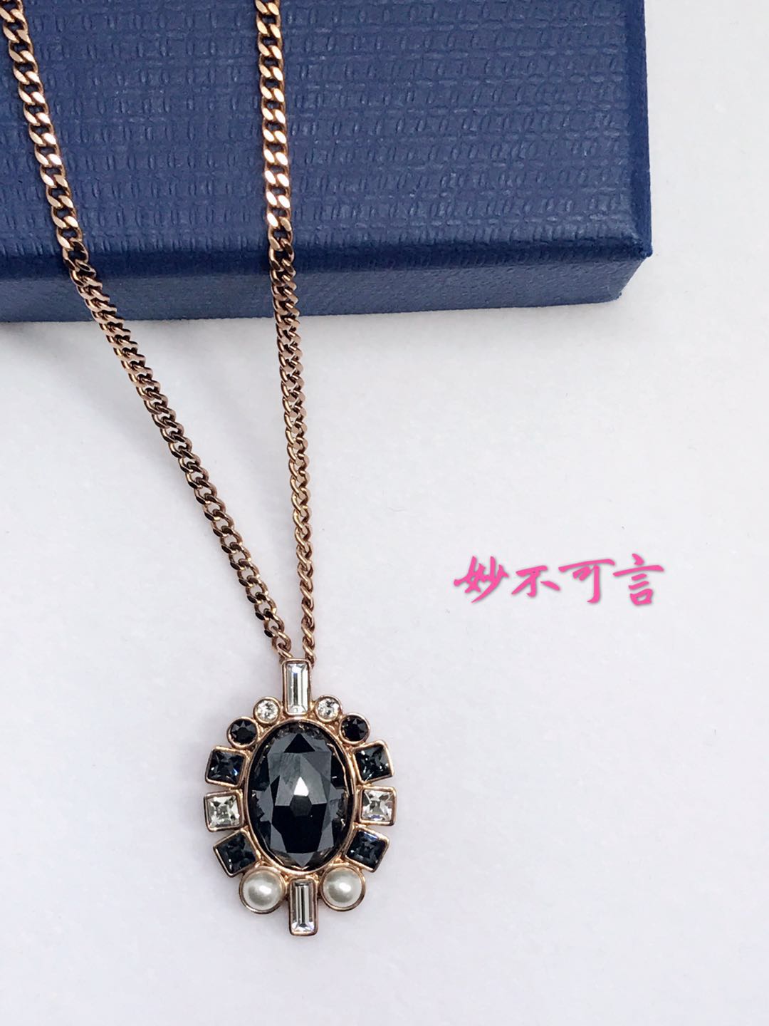 美國施家 橢圓形多彩水晶玫瑰金色項鏈5019114在類目 珠寶/鑽石/翡翠/黃金, 專櫃swarovski水晶(新), 頸飾中 - 來自Buy2taobao.com提供專業的淘寶代購服務