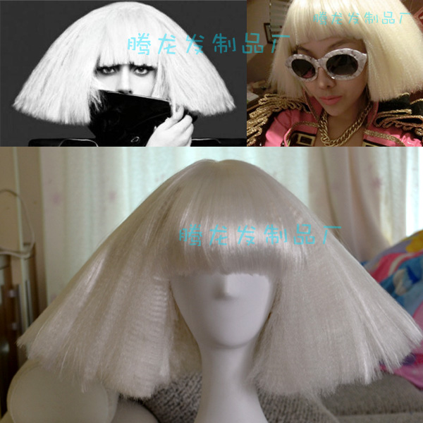 LADY GAGA白色假发欧美假发新短款爆炸扫帚头夜店DS蓬松彩色假发|msdalam kategori Penjagaan rambut/rambut palsu, rambut palsu, rambut palsu seluruh - dari Buy2taobao.com untuk memberikan perkhidmatan ejen Taobao profesional membeli