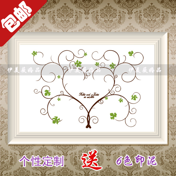 婚礼指纹签到树/指纹签到画/指纹树/创意指纹嘉宾签名册 ZWS-19 婚礼指纹签到树/指纹签到画/指纹树/创意指纹嘉宾签名册 ZWS-19