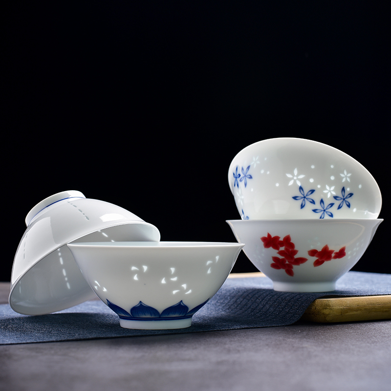 personality heat insulation Tall bowl adult ceramics Having dinner Rice bowl Household 5 Jingdezhen Blue and white Exquisite Bowlin the Tableware , Tableware , Bowl category - from Buy2taobao.com to provide professional Taobao agent buy service