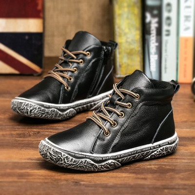 男童马丁靴2018秋冬季新款潮英伦风儿童棉鞋雪地加绒真皮靴子童鞋