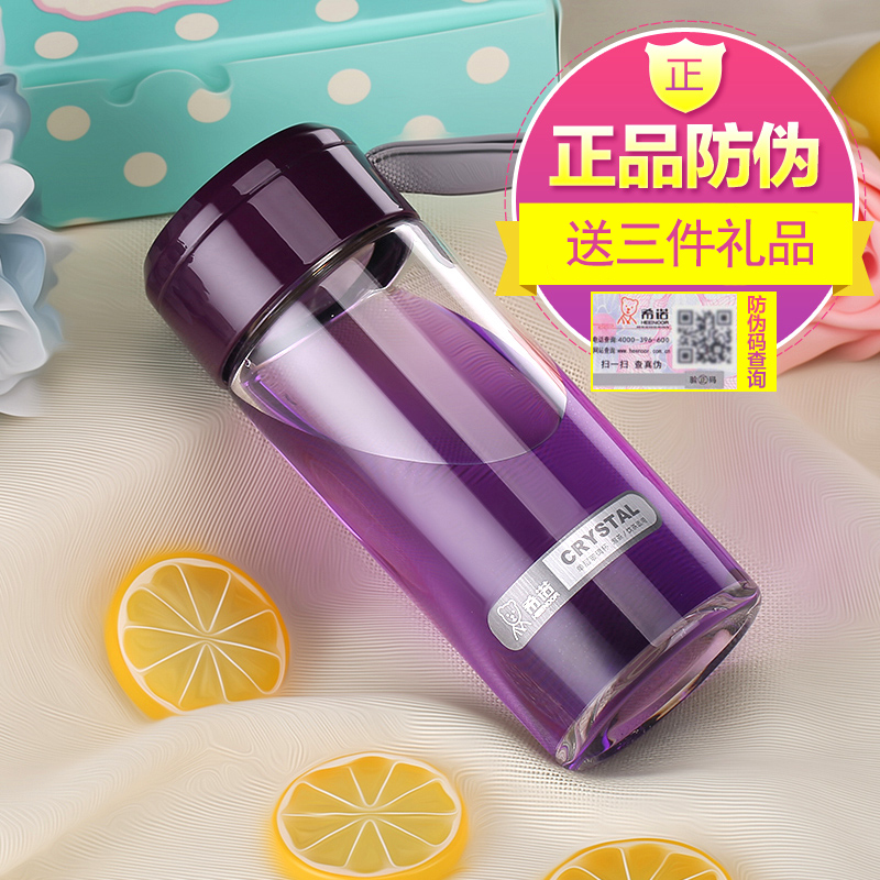 希诺玻璃杯女士水晶杯办公茶杯透明耐热创意运动时尚便携水杯6010在类目 餐饮具, 杯子/水杯/水壶, 玻璃杯中 - 来自Buy2taobao.com提供专业的淘宝代购服务