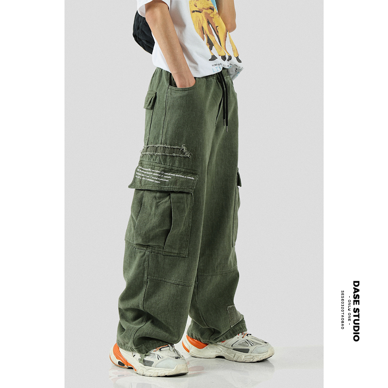 Spring solar system Trend Drape Diddy Easy Hip hop High Street leisure time trousers Multiple pockets Overallsin the Men's clothing, Casual pants category - from Buy2taobao.com to provide professional Taobao agent buy service