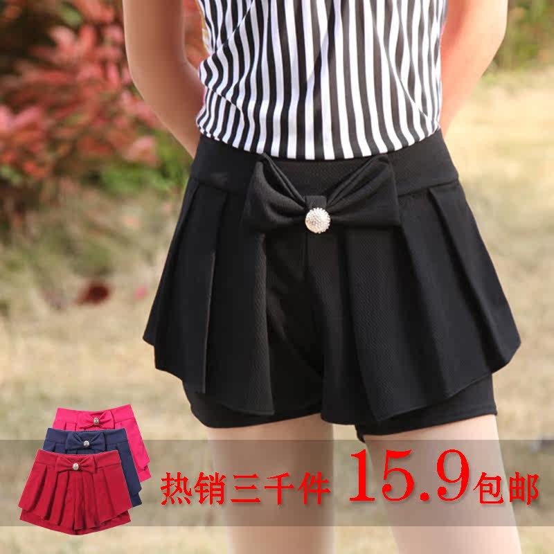 夏季新款 钉扣裙裤糖果色时尚百搭韩版显瘦半身裙 女士百褶裙包邮