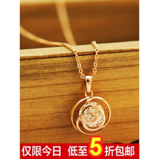  婉莹正品 花儿镶嵌锆石项链 女短款锁骨项链 OL真金电镀保色饰品