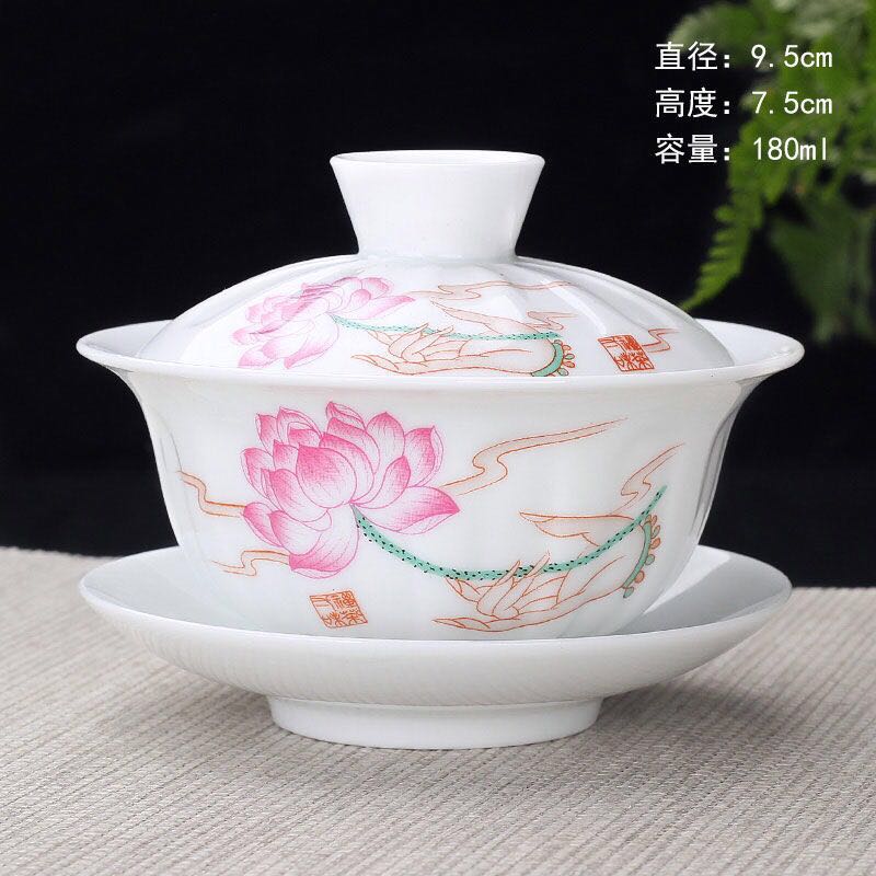 精致陶瓷盖碗功夫茶具|msdalam kategori pinggan mangkuk, set teh, mangkuk sup - dari Buy2taobao.com untuk memberikan perkhidmatan ejen Taobao profesional membeli