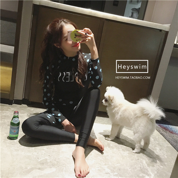 heyswim定制韩国浮潜泳衣防晒长袖长裤三件套温泉泳衣女在类目 运动/瑜伽/健身/球迷用品, 游泳, 分体泳衣中 - 来自Buy2taobao.com提供专业的淘宝代购服务