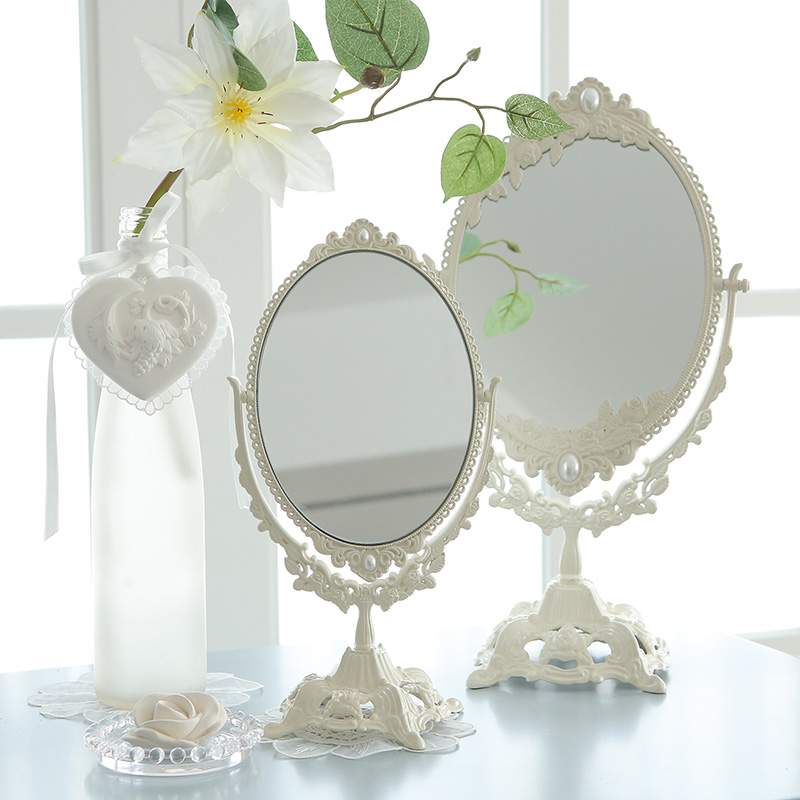 European style Retro decorate Beige Desktop the republic of korea Two-sided Make-up mirror princess Mirror Ellipse mirrorin the Family/Personal Cleaning Tools , Personal care cleaning appliances , Comb/Portable with a mirror , Portable mirror category - from Buy2taobao.com to provide professional Taobao agent buy service