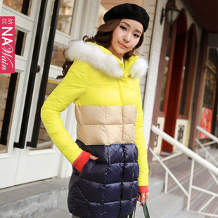  【非活动】纳纹冬装新款女装加厚韩版连帽长款羽绒服N41579E