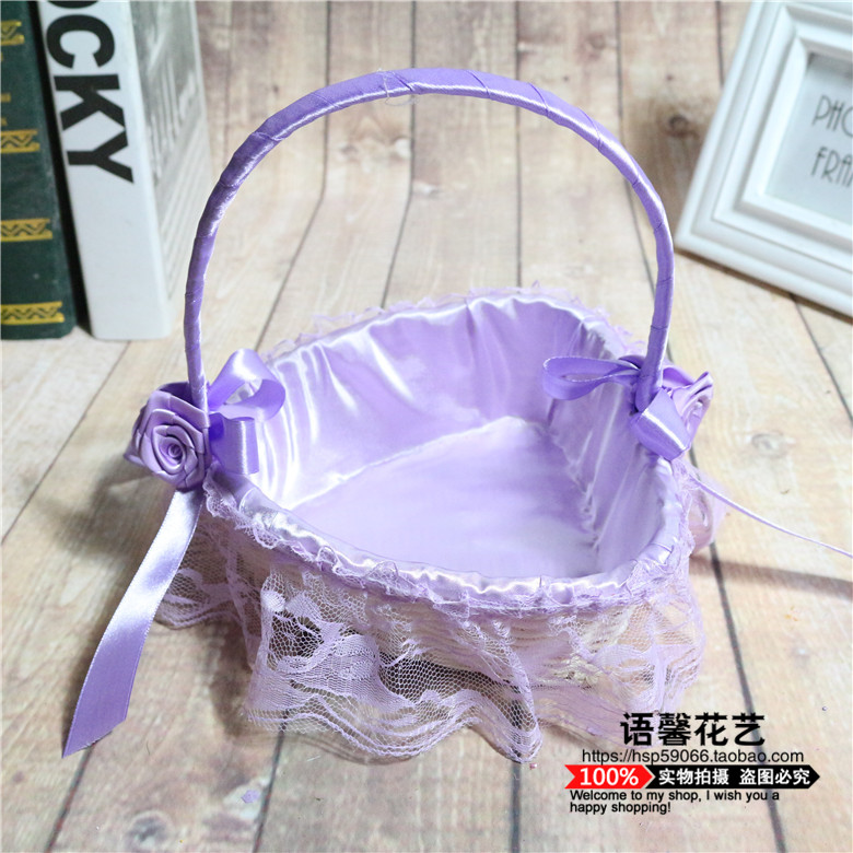 结婚庆用品花童撒花花篮伴娘手提花篮爱心蕾丝花篮撒花瓣篮子|ruв категории доставка цветов/цветок моделирования/растения садоводства, свадебные цветы макет, Свадьба корзинка - от Buy2taobao.com для оказания профессиональной услуги покупки агента Taobao