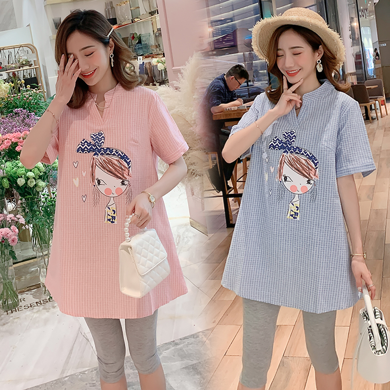 pregnant woman Summer wear jacket Korean Edition Dress Shorty fashion leisure time pure cotton skirt summer Easy Short sleeved clothesin the Maternity/Maternal supplies/Nutrition , Maternity , Dress category - from Buy2taobao.com to provide professional Taobao agent buy service