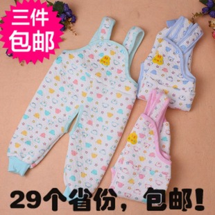  春秋冬装婴儿童保暖加厚背带裤宝宝开档开裆打底纯棉护肚裤男女款