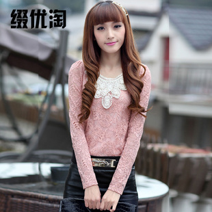  缀优淘打底衫长袖蕾丝衫新品质女装小衫时尚春装新款品牌上衣