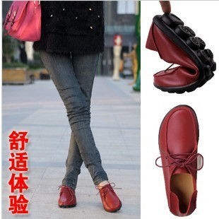  夏季新款休闲女鞋英伦休闲鞋女单鞋真皮平底平跟韩版女鞋包邮
